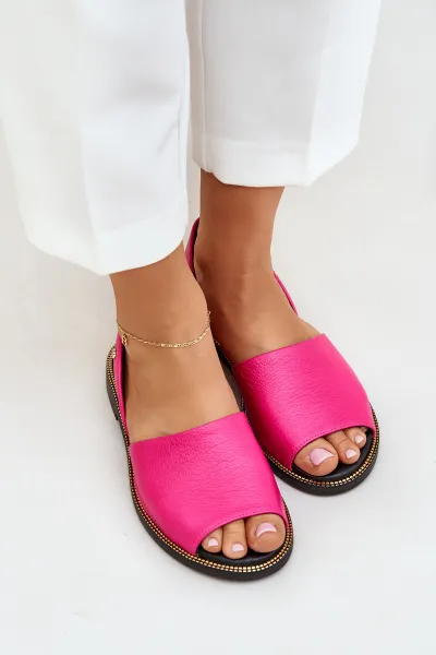 Kožené Šľapky Fuksia Zazoo 40327