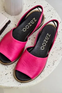 Kožené Šľapky Fuksia Zazoo 40327