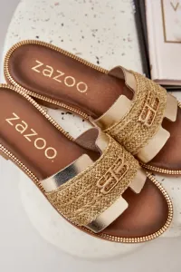 Kožené sandále s dekoratívnym detailom a pletením Zazoo