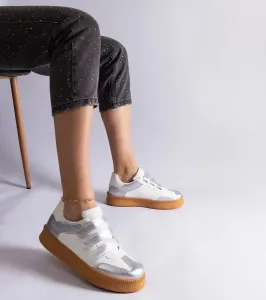 Gemre Strieborné tenisky na suchý zips Mena