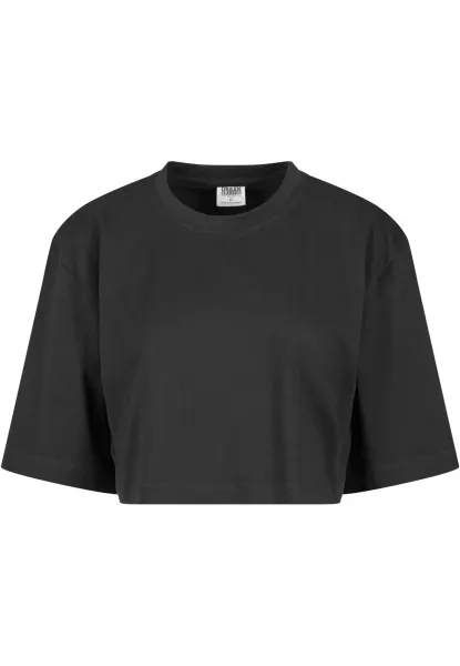 Women's T-shirt Heavy Organic Oversized Cropped Black