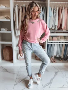 Spodnie damskie jeansowe mom fit DEMILOVE niebieskie Dstreet
