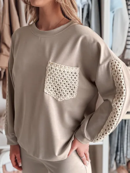 Dámska oversize mikina LUXEEN mokka