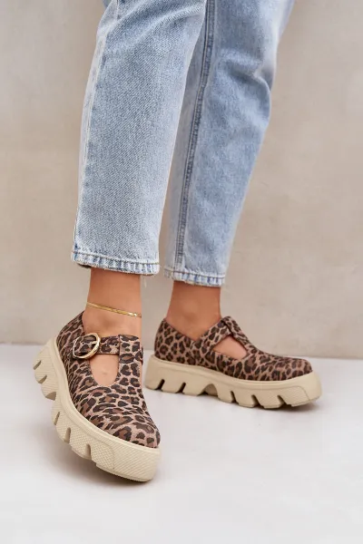 Semišové Poltopánky S Prackou V Leopardom Zazoo