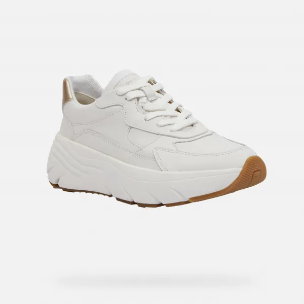 White women's sneakers Geox Diamanta - Women's