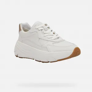 White women's sneakers Geox Diamanta - Women's