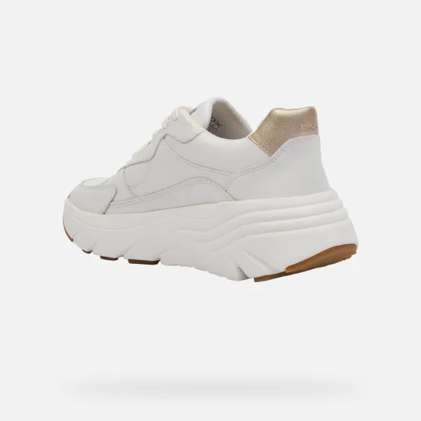 White women's sneakers Geox Diamanta - Women's