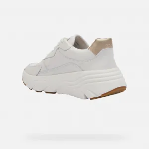 White women's sneakers Geox Diamanta - Women's