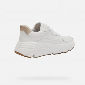 White women's sneakers Geox Diamanta - Women's