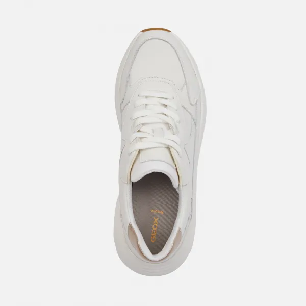 White women's sneakers Geox Diamanta - Women's