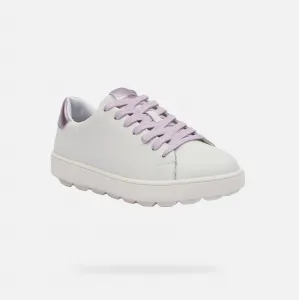 White women's sneakers Geox Spherica ECUB-1 - Women's