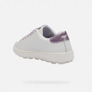 White women's sneakers Geox Spherica ECUB-1 - Women's