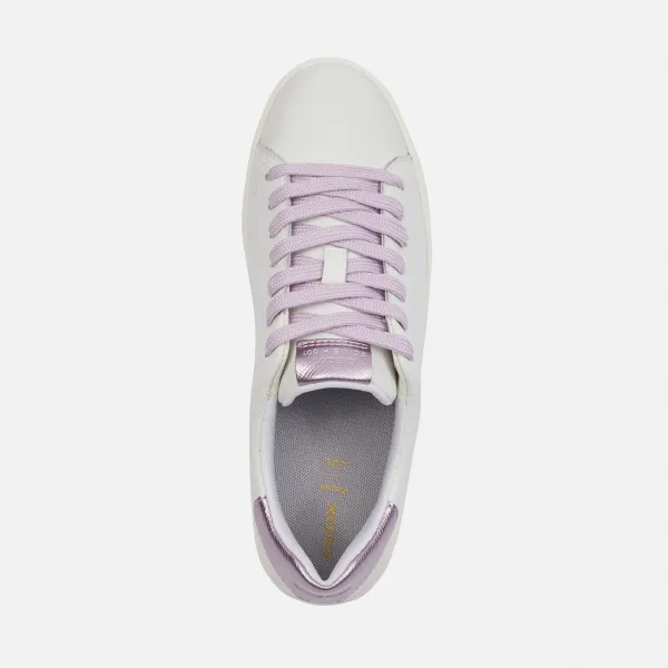 White women's sneakers Geox Spherica ECUB-1 - Women's