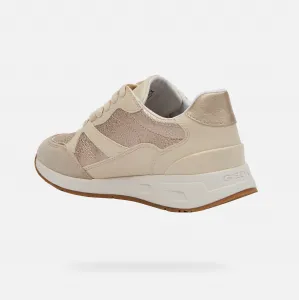 Cream women's sneakers Geox Bulmya - Women's