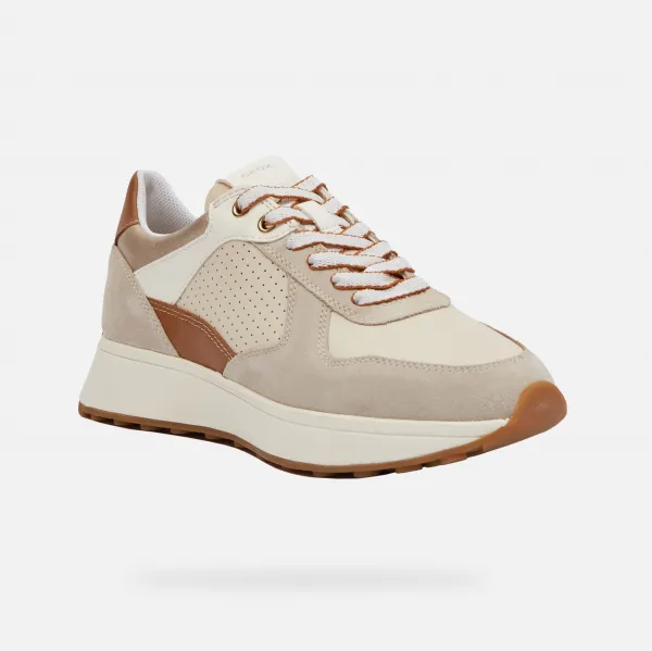 Cream women's sneakers Geox Amabel - Women's