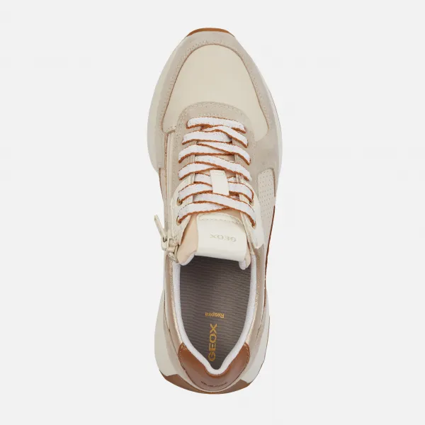 Cream women's sneakers Geox Amabel - Women's