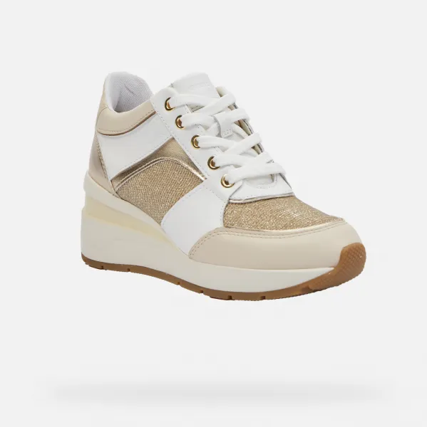 White women's sneakers Geox Zosma - Women's
