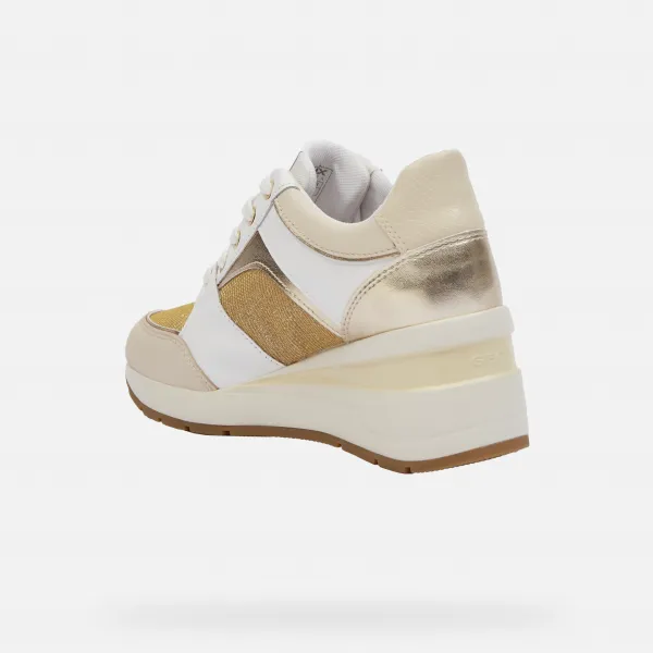 White women's sneakers Geox Zosma - Women's