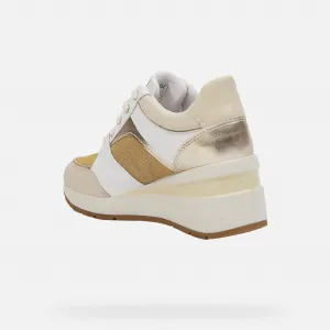 White women's sneakers Geox Zosma - Women's