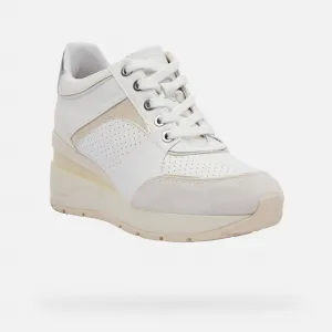 White women's sneakers Geox Zosma - Women's