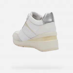 White women's sneakers Geox Zosma - Women's