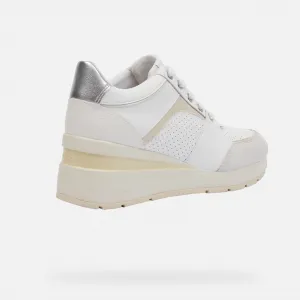 White women's sneakers Geox Zosma - Women's