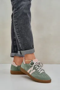 Zelené Nízke Dámske Sneakers Zamatové Zazoo
