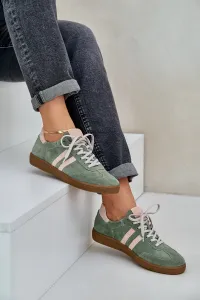 Zelené Nízke Dámske Sneakers Zamatové Zazoo