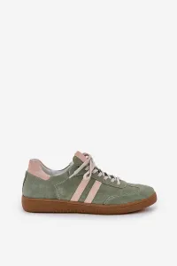 Zelené Nízke Dámske Sneakers Zamatové Zazoo