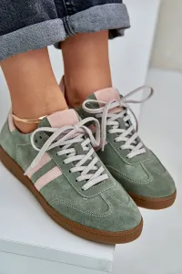 Zelené Nízke Dámske Sneakers Zamatové Zazoo