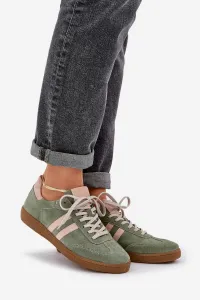 Zelené Nízke Dámske Sneakers Zamatové Zazoo