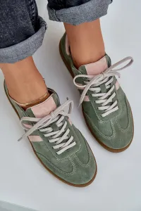 Zelené Nízke Dámske Sneakers Zamatové Zazoo
