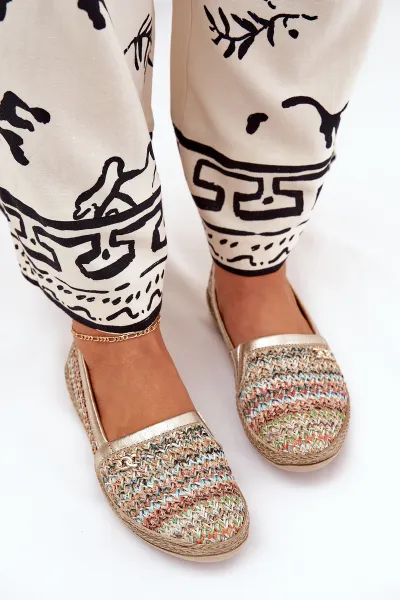 Elegantné Kožené Espadrilky S Pletením Multikolor Zazoo 10178