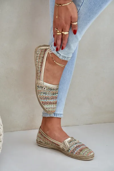 Elegantné Kožené Espadrilky S Pletením Multikolor Zazoo 10178
