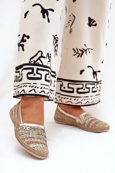 Elegantné Kožené Espadrilky S Pletením Multikolor Zazoo 10178