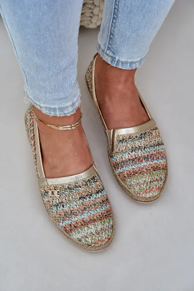 Elegantné Kožené Espadrilky S Pletením Multikolor Zazoo 10178
