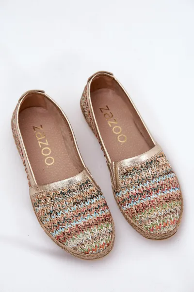 Elegantné Kožené Espadrilky S Pletením Multikolor Zazoo 10178