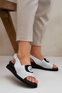 PE2 Dámske sandále na wedge strieborné Isnnoria