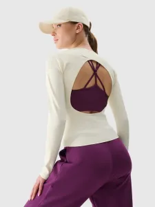Dámske tréningové tričko s dlhým rukávom 4F LONGSLEEVE FNK F403-11S-OFF WHITE