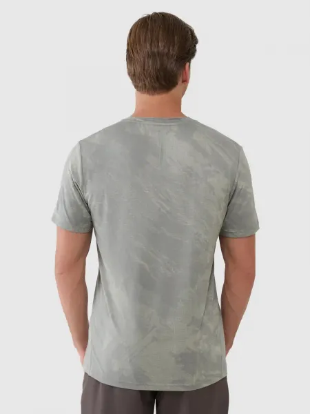 Pánske tréningové tričko s krátkym rukávom 4F TSHIRT FNK M1216-44A-OLIVE ALLOVER