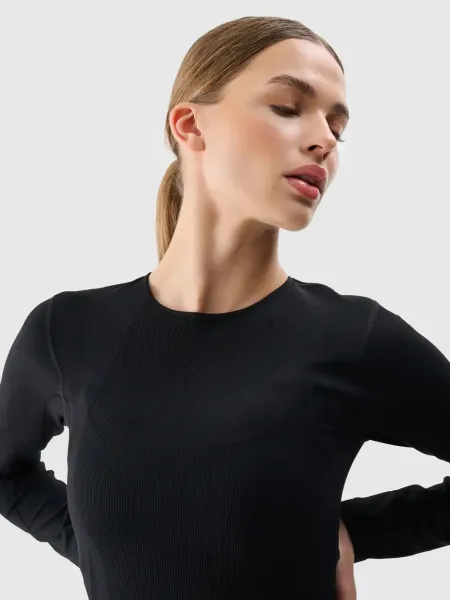 Dámske tréningové tričko s dlhým rukávom 4F LONGSLEEVE FNK F403-20S-DEEP BLACK