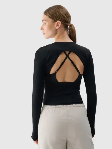 Dámske tréningové tričko s dlhým rukávom 4F LONGSLEEVE FNK F403-20S-DEEP BLACK