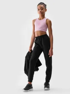 Dievčenské tréningové nohavice 4F JUNIOR TROUSERS FNK-JWSS25TFTRF0875-20S-BLACK