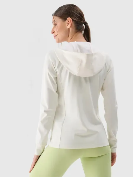Dámska tréningová mikina so zipsom 4F SWEATSHIRT FNK F467-11S-OFF WHITE