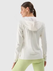Dámska tréningová mikina so zipsom 4F SWEATSHIRT FNK F467-11S-OFF WHITE