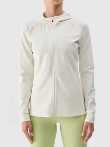 Dámska tréningová mikina so zipsom 4F SWEATSHIRT FNK F467-11S-OFF WHITE