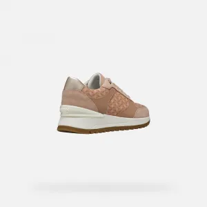 Cream women's sneakers Geox Desya - Women's