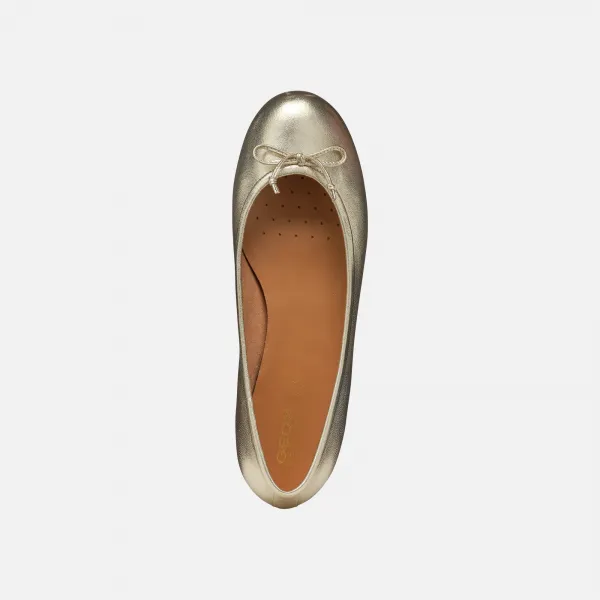 Gold women's ballet flats Geox Palmaria - Women's