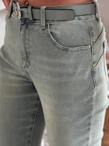 Dámske slim fit džínsy s opaskom