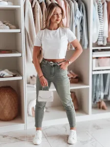Dámske slim fit džínsy s opaskom